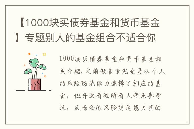 【1000块买债券基金和货币基金】专题别人的基金组合不适合你。聊聊我对基金组合的思考