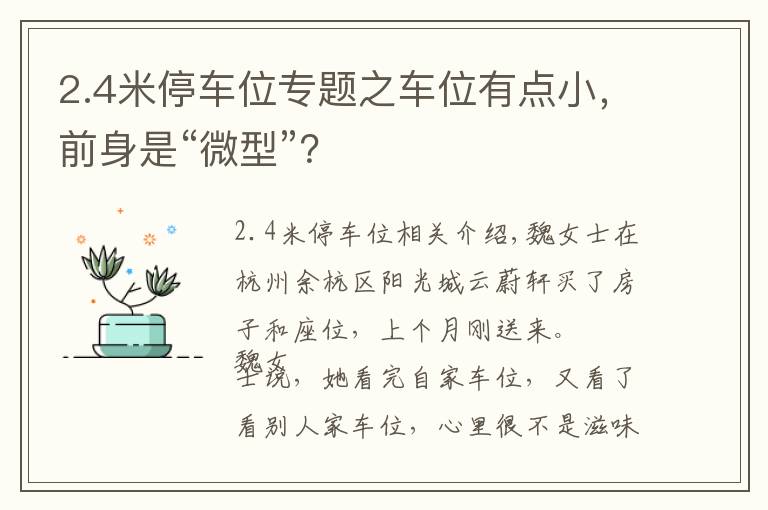 2.4米停车位专题之车位有点小，前身是“微型”？