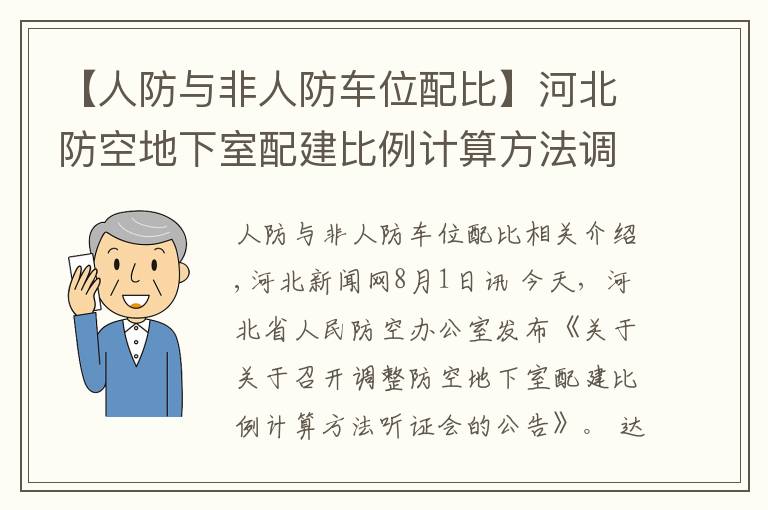 【人防与非人防车位配比】河北防空地下室配建比例计算方法调整么？即将听证