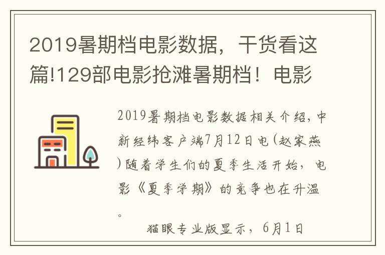 2019暑期档电影数据，干货看这篇!129部电影抢滩暑期档！电影行业要“满血复活”了？文章配图