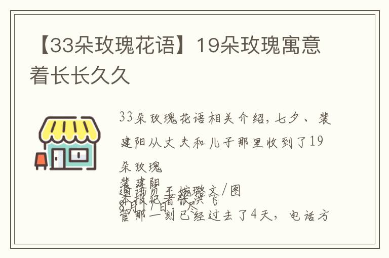 【33朵玫瑰花语】19朵玫瑰寓意着长长久久