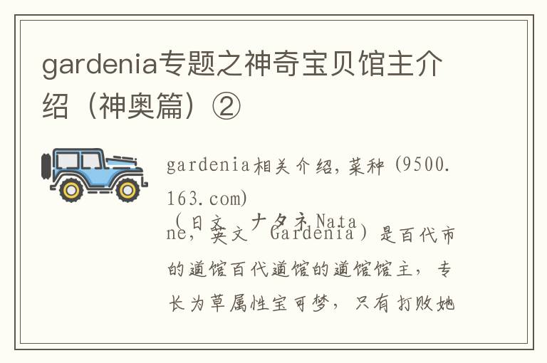 gardenia专题之神奇宝贝馆主介绍（神奥篇）②