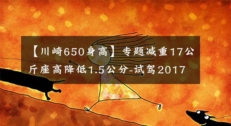 【川崎650身高】专题减重17公斤座高降低1.5公分-试驾2017 川崎Kawasaki Z650中级排量摩托车