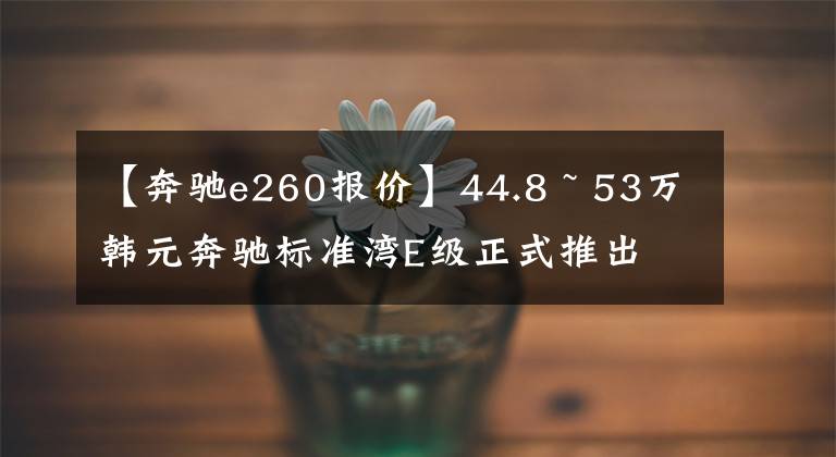 【奔驰e260报价】44.8 ~ 53万韩元奔驰标准湾E级正式推出