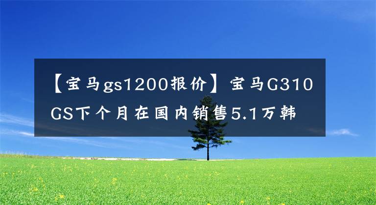 【宝马gs1200报价】宝马G310 GS下个月在国内销售5.1万韩元，销售史上最便宜的宝马拉力摩托车。