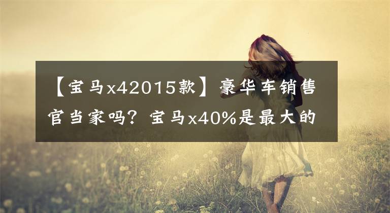 【宝马x42015款】豪华车销售官当家吗？宝马x40%是最大的赢家