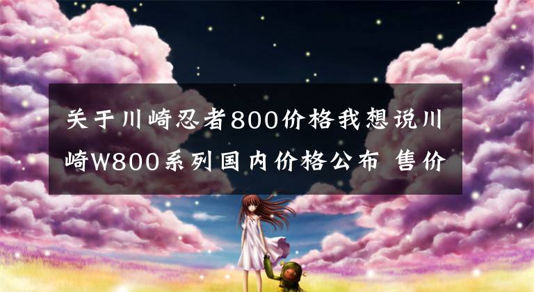 关于川崎忍者800价格我想说川崎W800系列国内价格公布 售价10.89万-11.59万