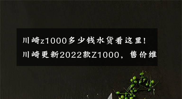 川崎z1000多少钱水货看这里!川崎更新2022款Z1000，售价维持不变，电控系统依旧缺席