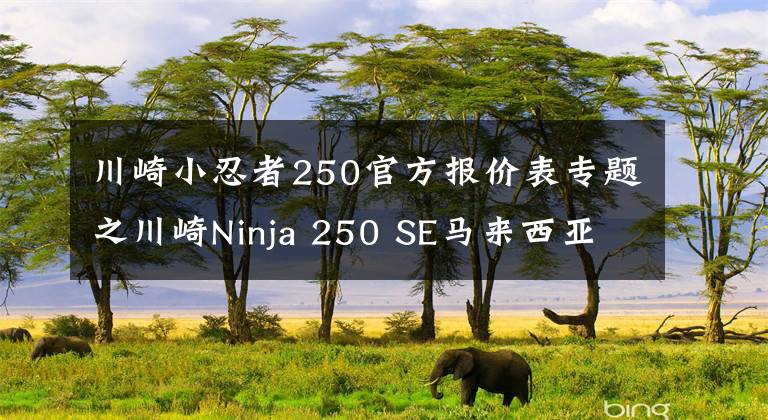 川崎小忍者250官方报价表专题之川崎Ninja 250 SE马来西亚上市 售价约合人民币3.87万