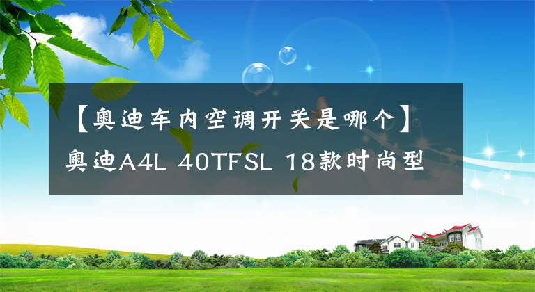 【奥迪车内空调开关是哪个】奥迪A4L 40TFSL 18款时尚型 功能按键说明（有用干货）