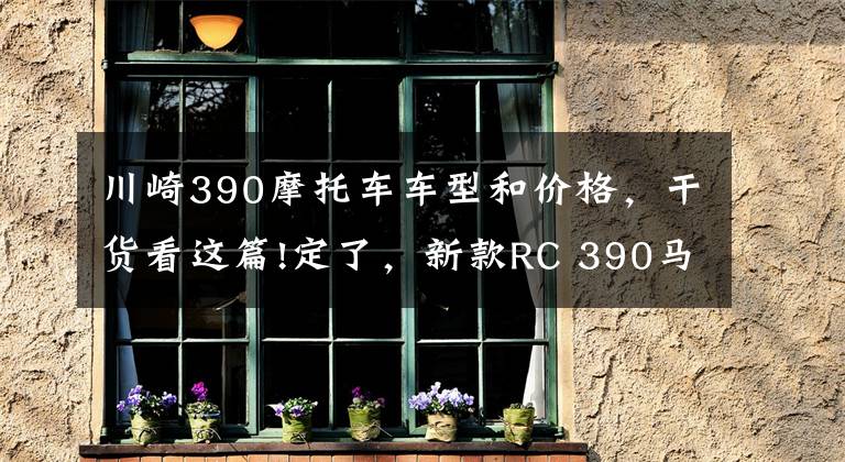 川崎390摩托车车型和价格，干货看这篇!定了，新款RC 390马上在国内开卖，打响400跑车争霸战