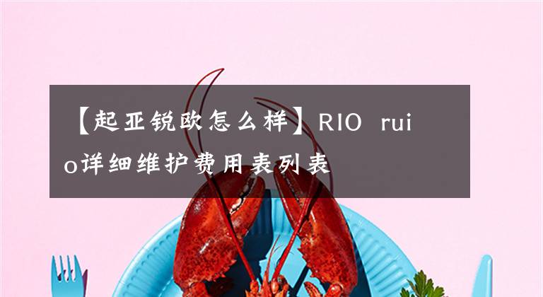 【起亚锐欧怎么样】RIO  ruio详细维护费用表列表