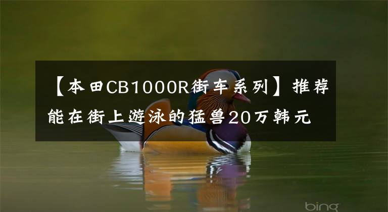 【本田CB1000R街车系列】推荐能在街上游泳的猛兽20万韩元就能买到的工业级街车