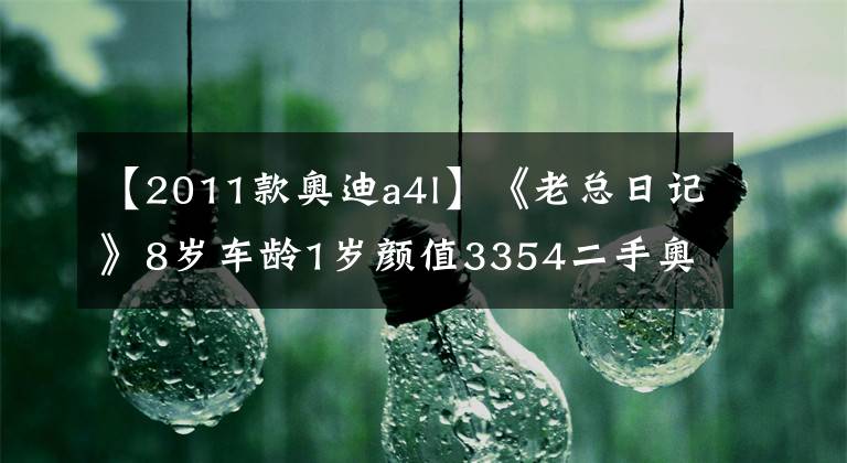 【2011款奥迪a4l】《老总日记》8岁车龄1岁颜值3354二手奥迪A4L公路考试笔记