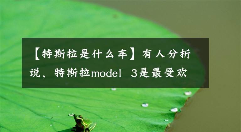 【特斯拉是什么车】有人分析说，特斯拉model 3是最受欢迎的豪华轿车车型