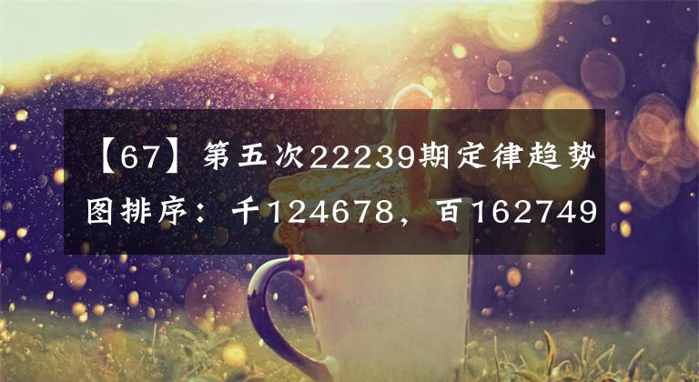 【67】第五次22239期定律趋势图排序：千124678，百162749