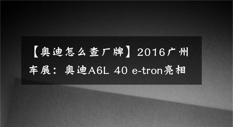 【奥迪怎么查厂牌】2016广州车展：奥迪A6L 40 e-tron亮相