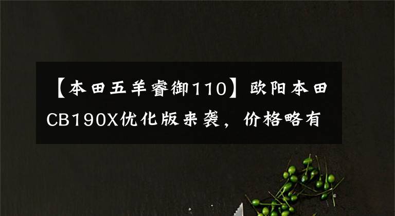【本田五羊睿御110】欧阳本田CB190X优化版来袭，价格略有上涨，换了锐语110衣服。