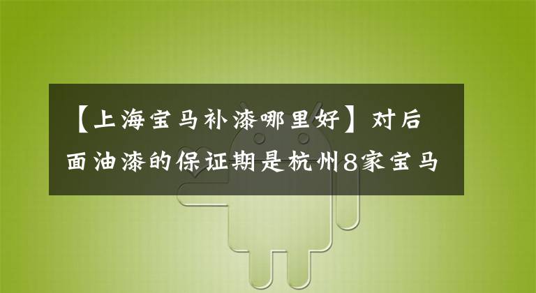 【上海宝马补漆哪里好】对后面油漆的保证期是杭州8家宝马授权经销商“自己说话”？