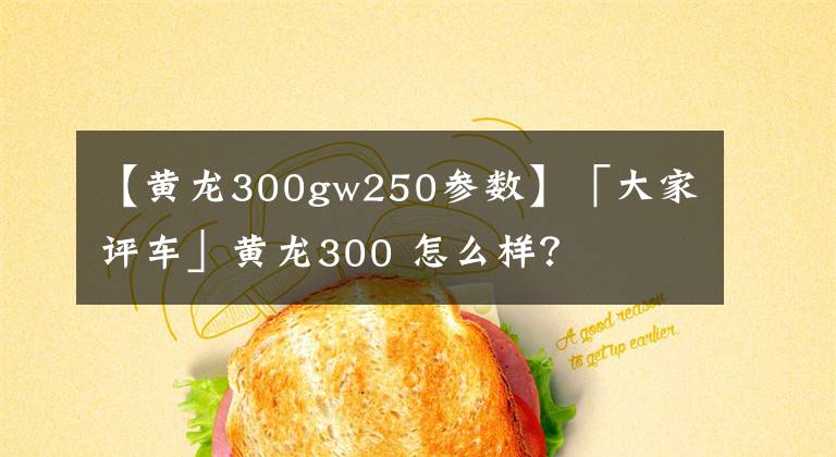 【黄龙300gw250参数】「大家评车」黄龙300 怎么样？