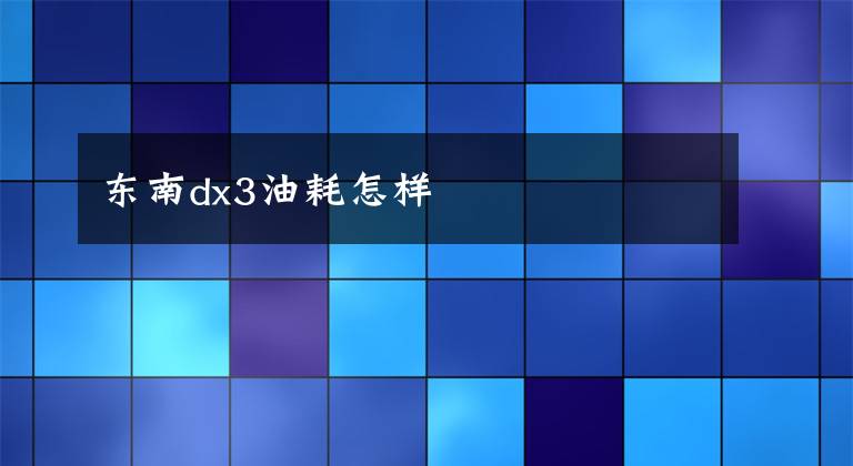 东南dx3油耗怎样