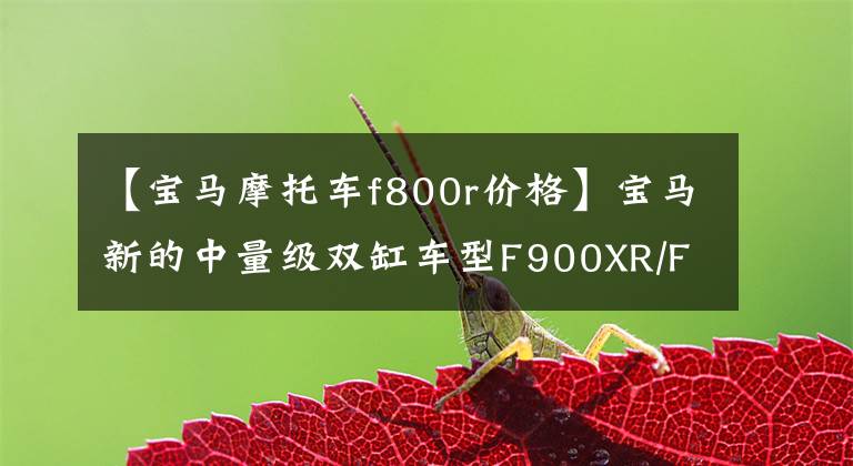 【宝马摩托车f800r价格】宝马新的中量级双缸车型F900XR/F900R出道米兰车展