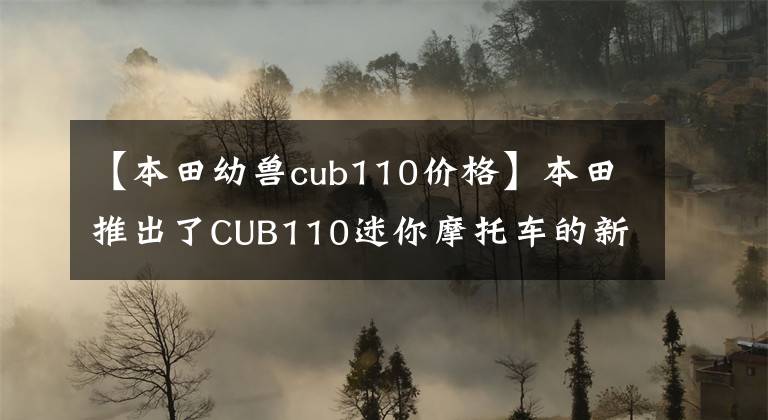 【本田幼兽cub110价格】本田推出了CUB110迷你摩托车的新花