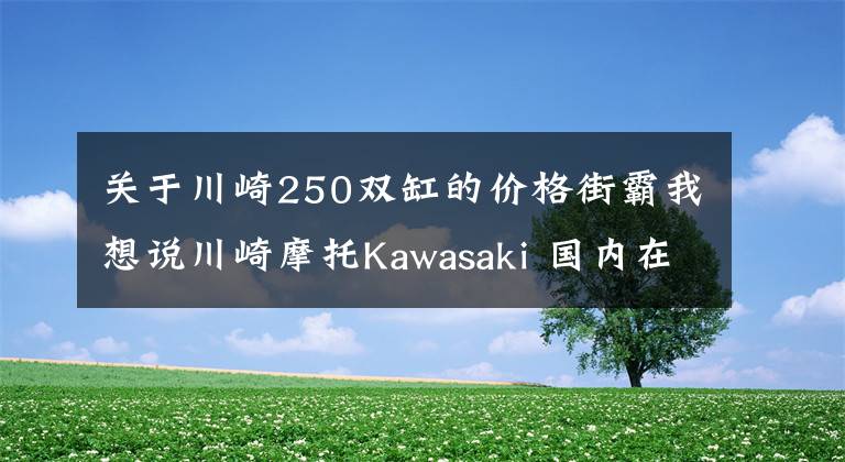 关于川崎250双缸的价格街霸我想说川崎摩托Kawasaki 国内在售大贸 3万起