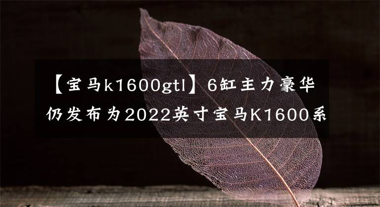 【宝马k1600gtl】6缸主力豪华仍发布为2022英寸宝马K1600系列。