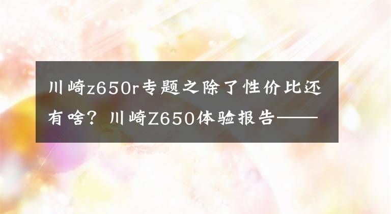 川崎z650r专题之除了性价比还有啥？川崎Z650体验报告——静态篇