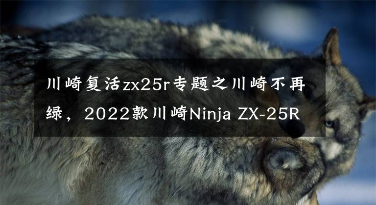 川崎复活zx25r专题之川崎不再绿，2022款川崎Ninja ZX-25R在印尼推出新配色