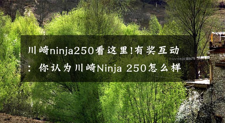 川崎ninja250看这里!有奖互动：你认为川崎Ninja 250怎么样？