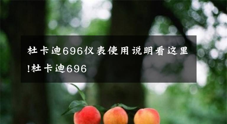 杜卡迪696仪表使用说明看这里!杜卡迪696