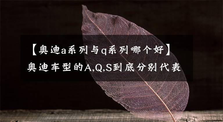 【奥迪a系列与q系列哪个好】奥迪车型的A,Q,S到底分别代表什么？