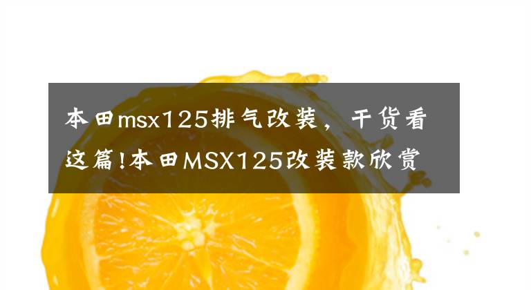 本田msx125排气改装，干货看这篇!本田MSX125改装款欣赏