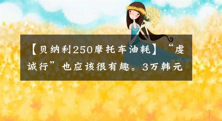 【贝纳利250摩托车油耗】“虔诚行”也应该很有趣。3万韩元以内的预算，到底哪个适合你？