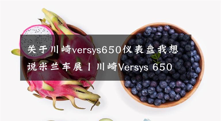 关于川崎versys650仪表盘我想说米兰车展丨川崎Versys 650发布新款 全彩仪表 牵引力控制