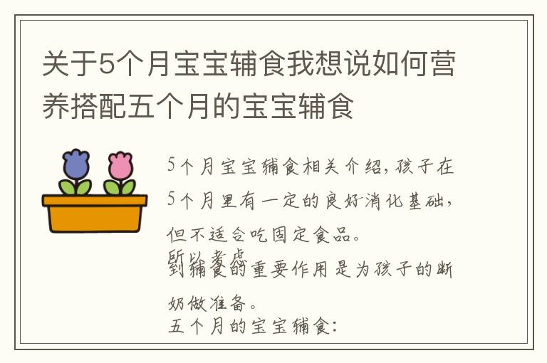 关于5个月宝宝辅食我想说如何营养搭配五个月的宝宝辅食