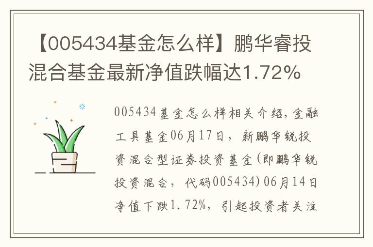 【005434基金怎么样】鹏华睿投混合基金最新净值跌幅达1.72%