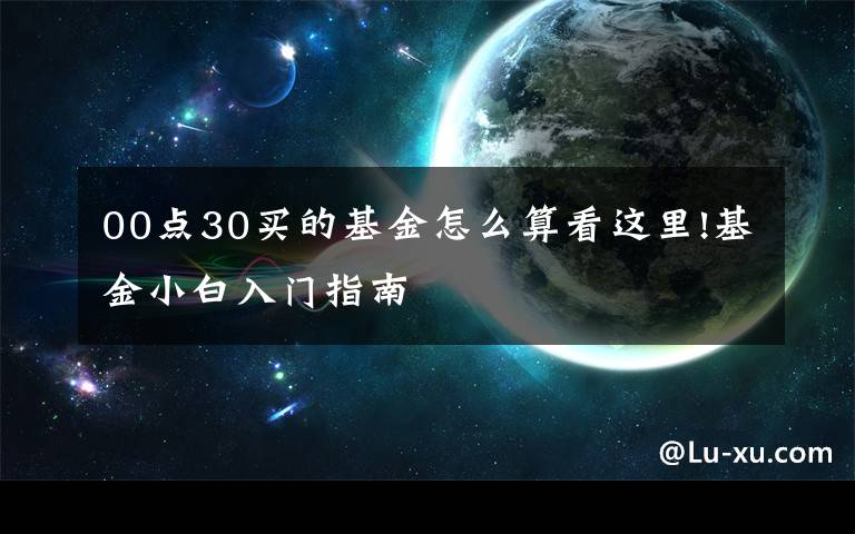 00点30买的基金怎么算看这里!基金小白入门指南