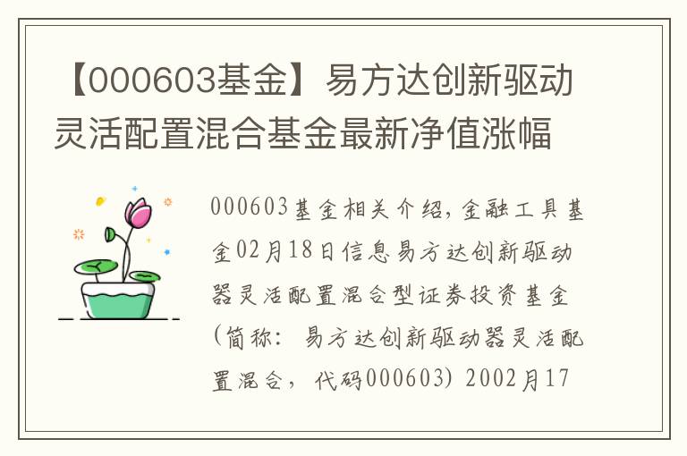 【000603基金】易方达创新驱动灵活配置混合基金最新净值涨幅达2.76%