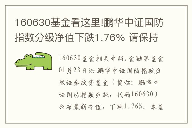 160630基金看这里!鹏华中证国防指数分级净值下跌1.76% 请保持关注