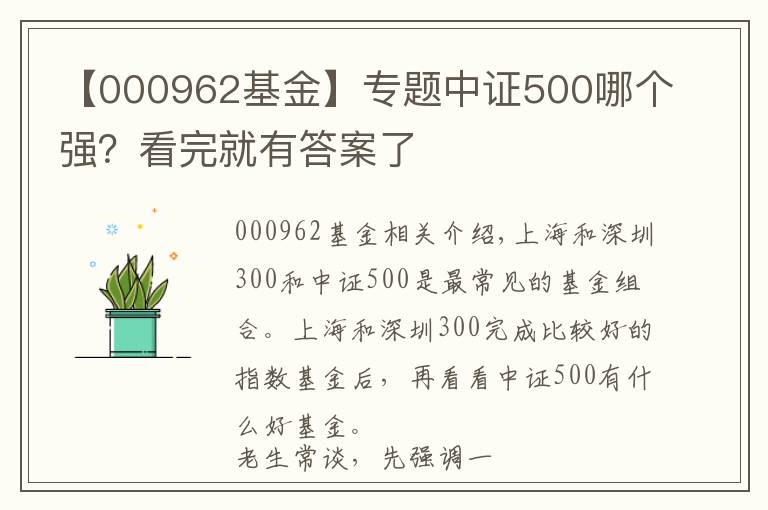 【000962基金】专题中证500哪个强？看完就有答案了