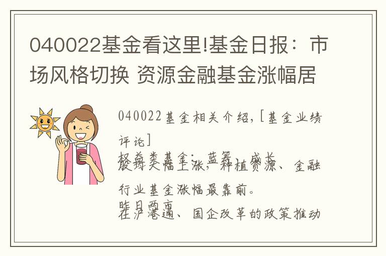 040022基金看这里!基金日报：市场风格切换 资源金融基金涨幅居前