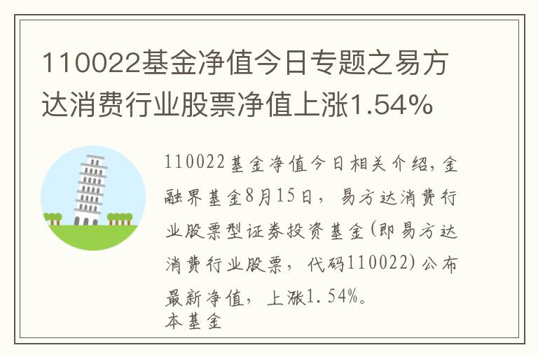 110022基金净值今日专题之易方达消费行业股票净值上涨1.54% 请保持关注