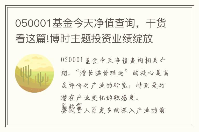 050001基金今天净值查询，干货看这篇!博时主题投资业绩绽放 是时候聊聊“成长溢价理论”了