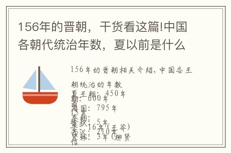 156年的晋朝，干货看这篇!中国各朝代统治年数，夏以前是什么？