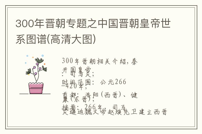 300年晋朝专题之中国晋朝皇帝世系图谱(高清大图)