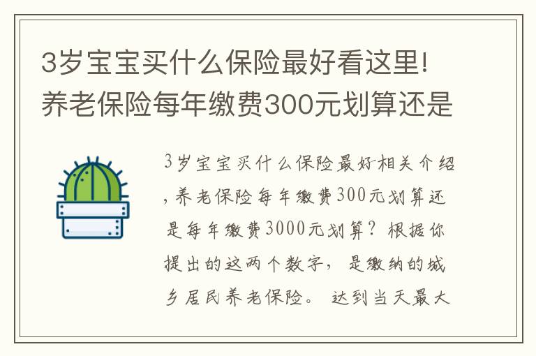 3岁宝宝买什么保险最好看这里!养老保险每年缴费300元划算还是每年缴费3000元划算？