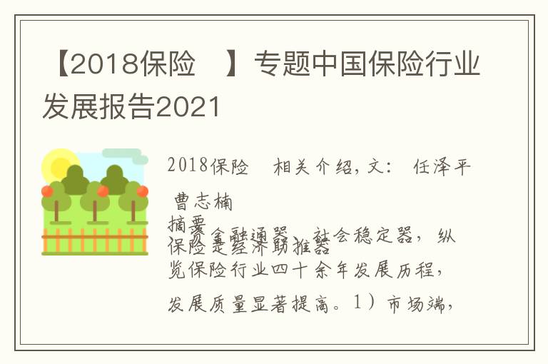 【2018保险 】专题中国保险行业发展报告2021